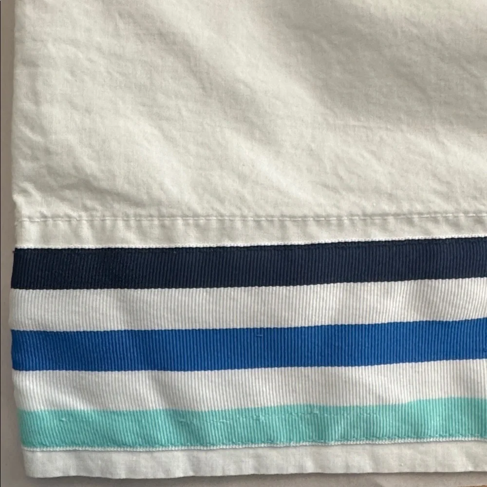 2 Pottery Barn Teen blue striped pillow cases Standard size Beach coastal Cotton
